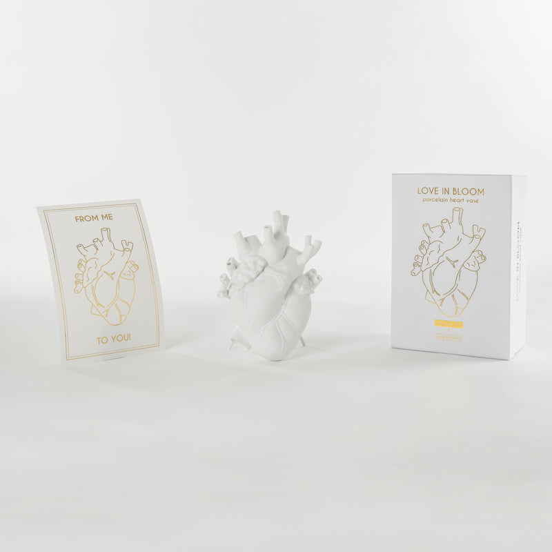 Seletti Love In Bloom White Porcelain Heart Vase – Anatomical Heart Design