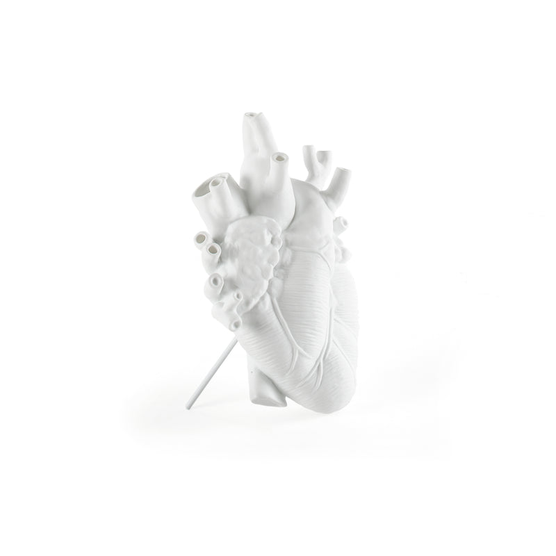 Seletti Love In Bloom White Porcelain Heart Vase – Anatomical Heart Design