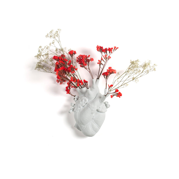 Seletti Love In Bloom White Porcelain Heart Vase – Anatomical Heart Design