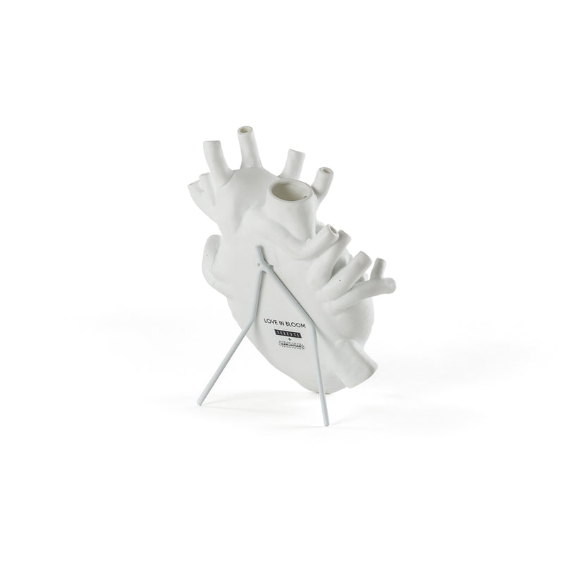 Seletti Love In Bloom White Porcelain Heart Vase – Anatomical Heart Design