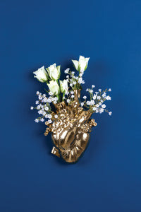 Seletti Love In Bloom Gold Vase - Luxury Anatomical Heart Vase