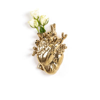 Seletti Love In Bloom Gold Vase - Luxury Anatomical Heart Vase