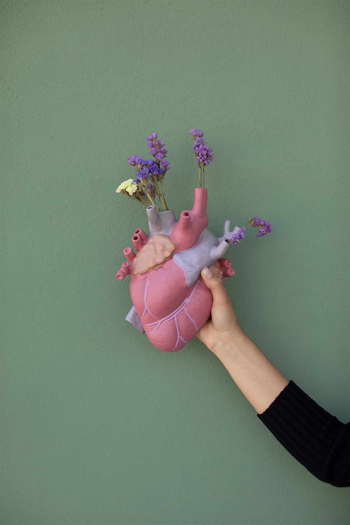 Seletti Love In Bloom Colour Vase - Lifelike Anatomical Heart Vase