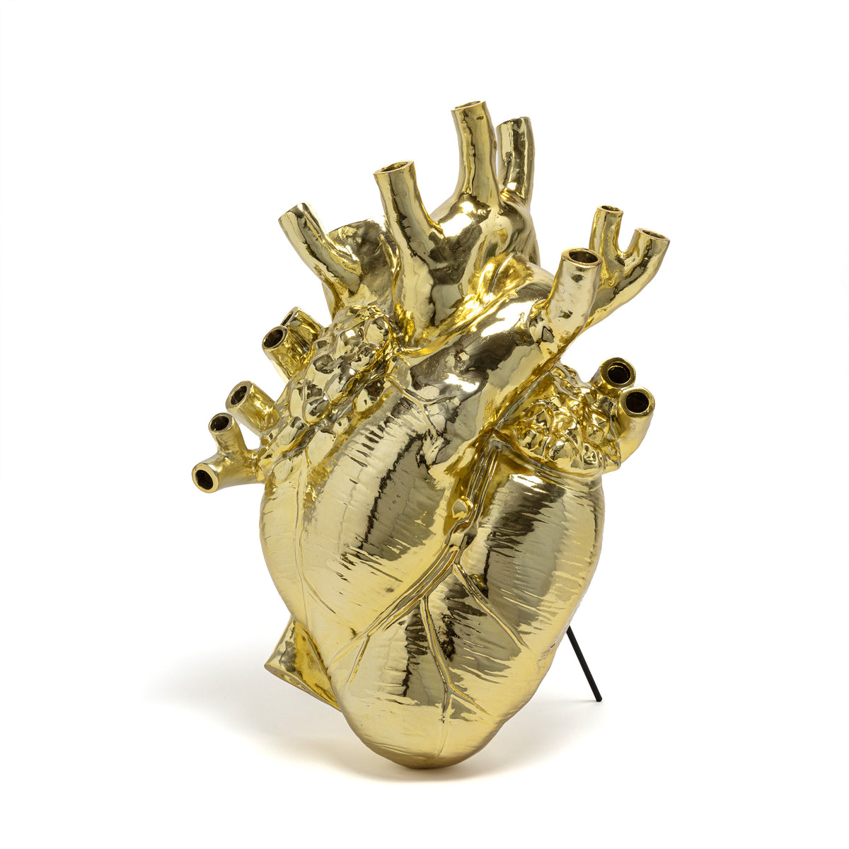 Seletti Love In Bloom Giant Gold Vase – Oversized Golden Anatomical Heart Vase