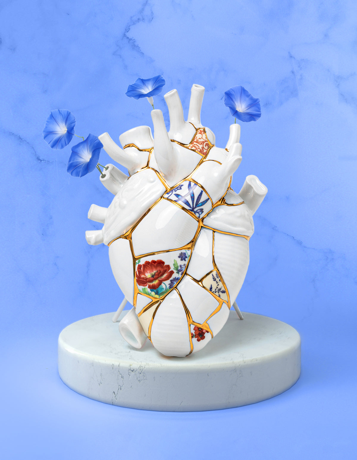 Seletti Love In Bloom Kintsugi Vase - Japanese-Inspired Anatomical Heart Vase