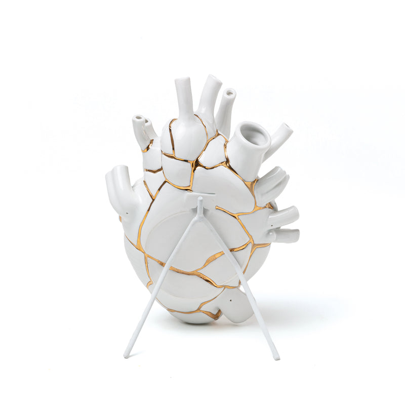 Seletti Love In Bloom Kintsugi Vase - Japanese-Inspired Anatomical Heart Vase