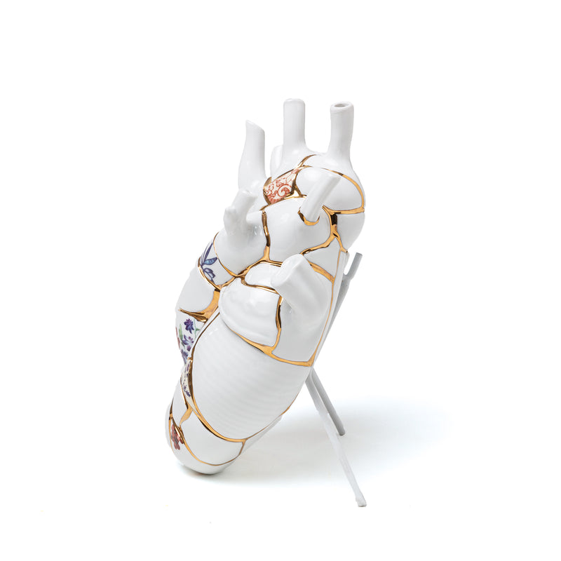 Seletti Love In Bloom Kintsugi Vase - Japanese-Inspired Anatomical Heart Vase