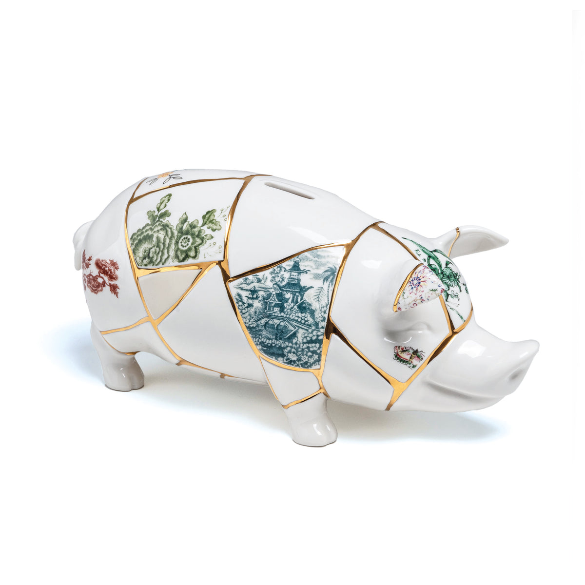 Seletti Kintsugi Piggy Bank by Marcantonio - Golden Cracks of Luck