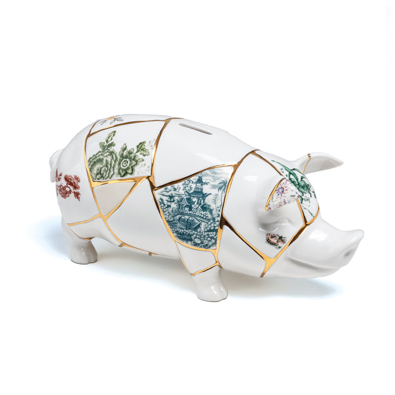 Seletti Kintsugi Piggy Bank by Marcantonio - Golden Cracks of Luck