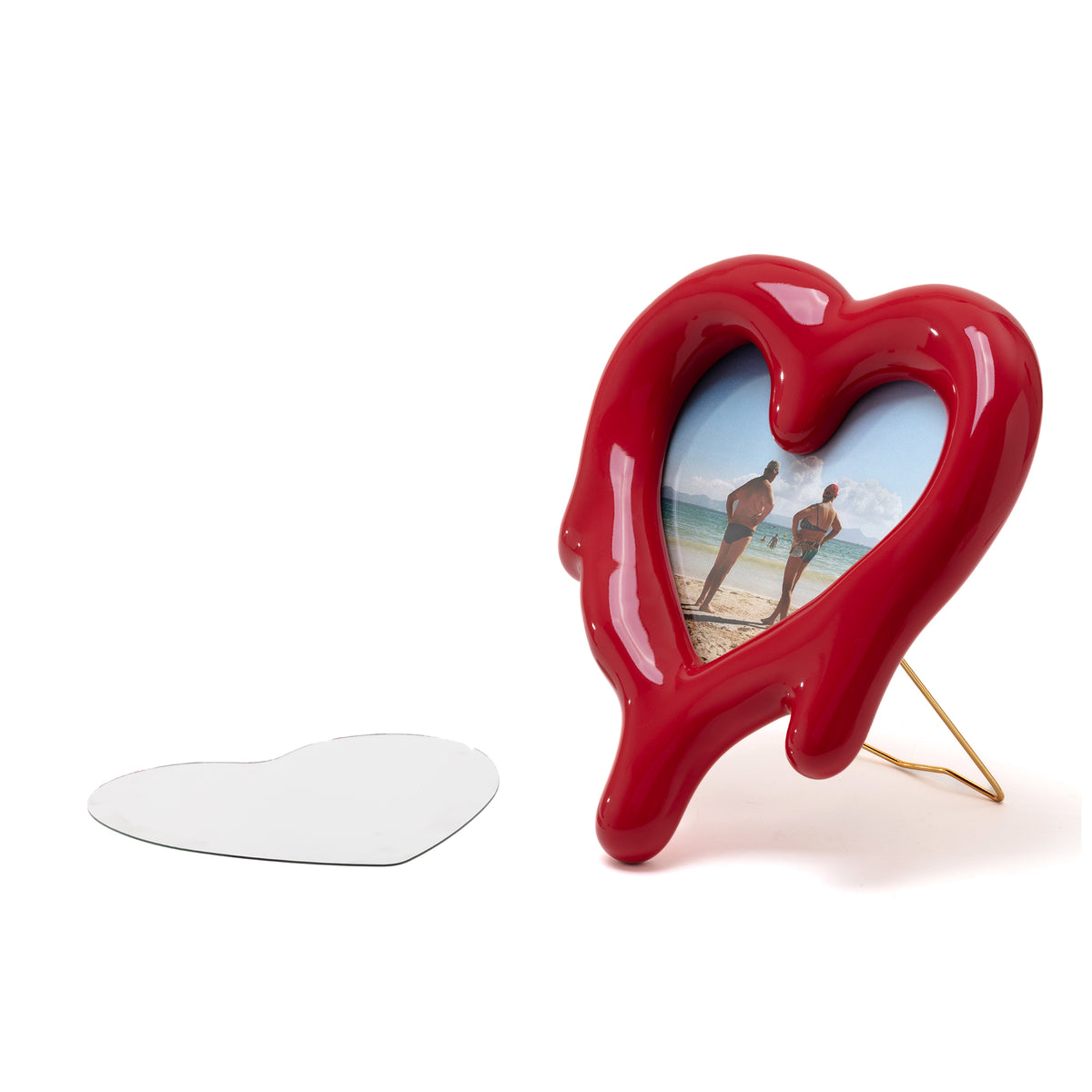 Red Melted Heart Mirror and Picture Frame - Seletti Bold Design