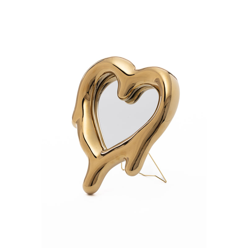 Gold Melted Heart Picture Frame and Mirror â€“ Seletti Artistic Home Decor