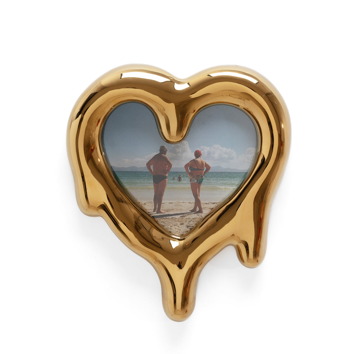 Gold Melted Heart Picture Frame and Mirror - Seletti Artistic Home Decor