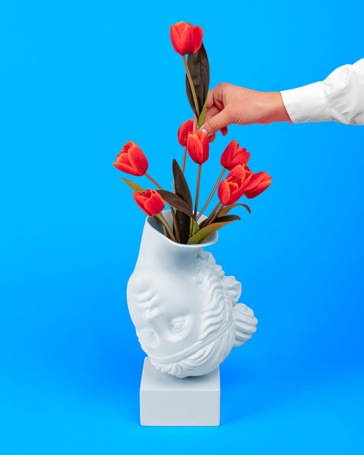 AMOR VOLAT Vase by Seletti – Upside-Down Head Sculpture, 30cm