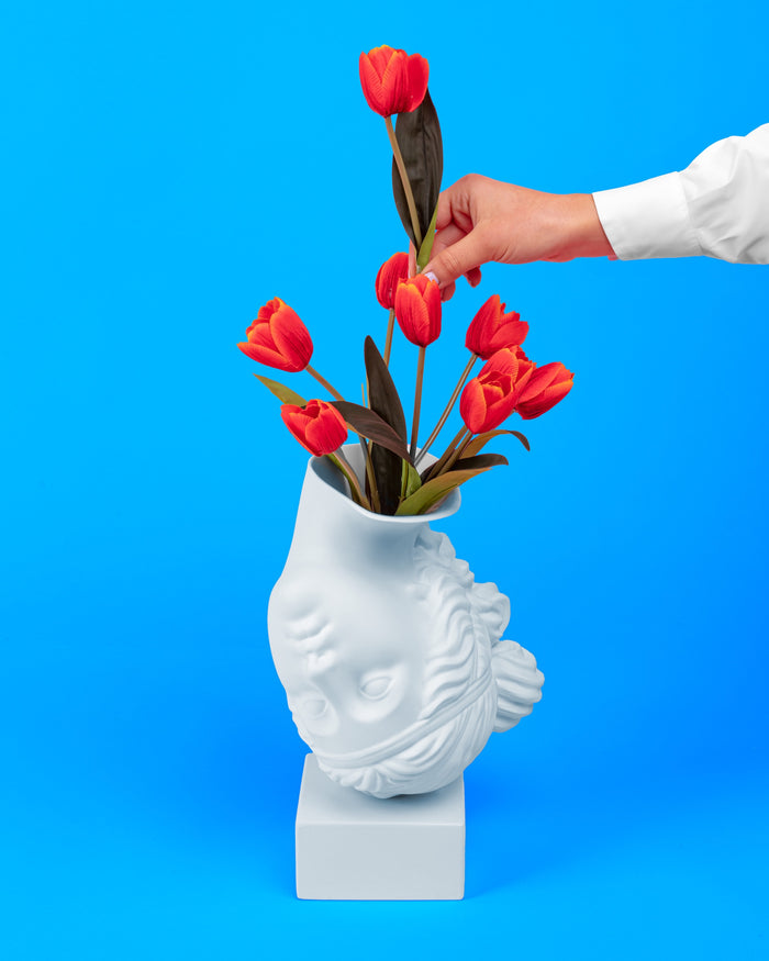 AMOR VOLAT Vase by Seletti – Upside-Down Head Sculpture, 30cm