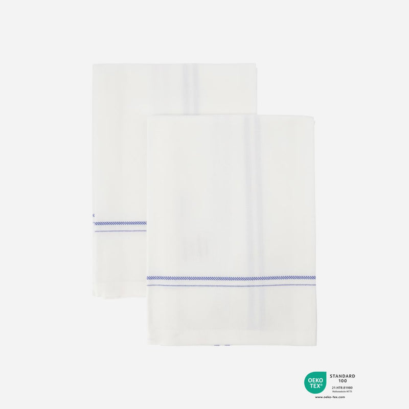 Tea Towels, Set of 2, White and Blue, Amow by Nicolas Vahé