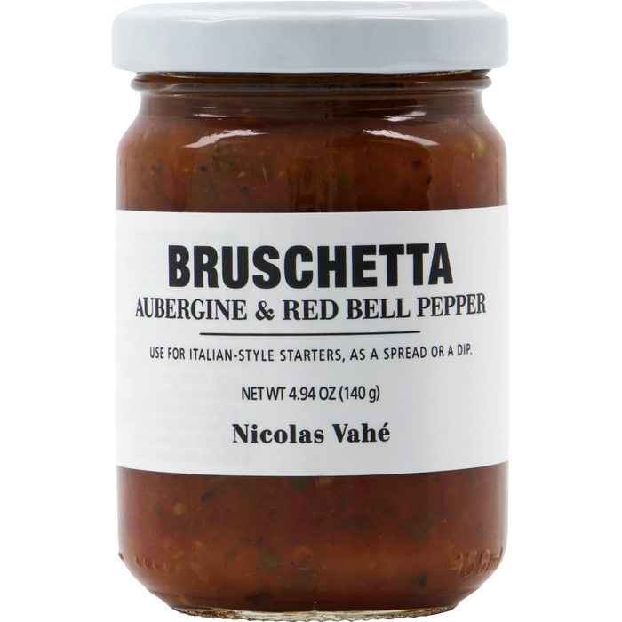 Bruschetta, Aubergine & Red Bell Pepper by Nicholas Vahe