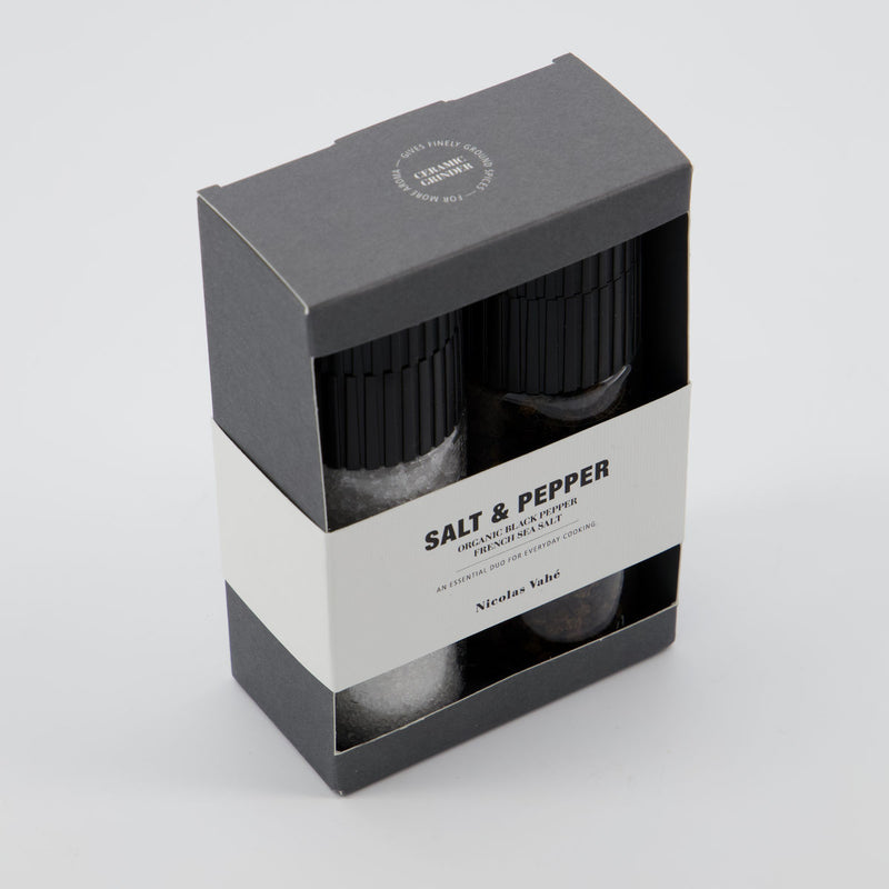 Salt & Organic Pepper Grinder Gift Box Set by Nicolas Vahe