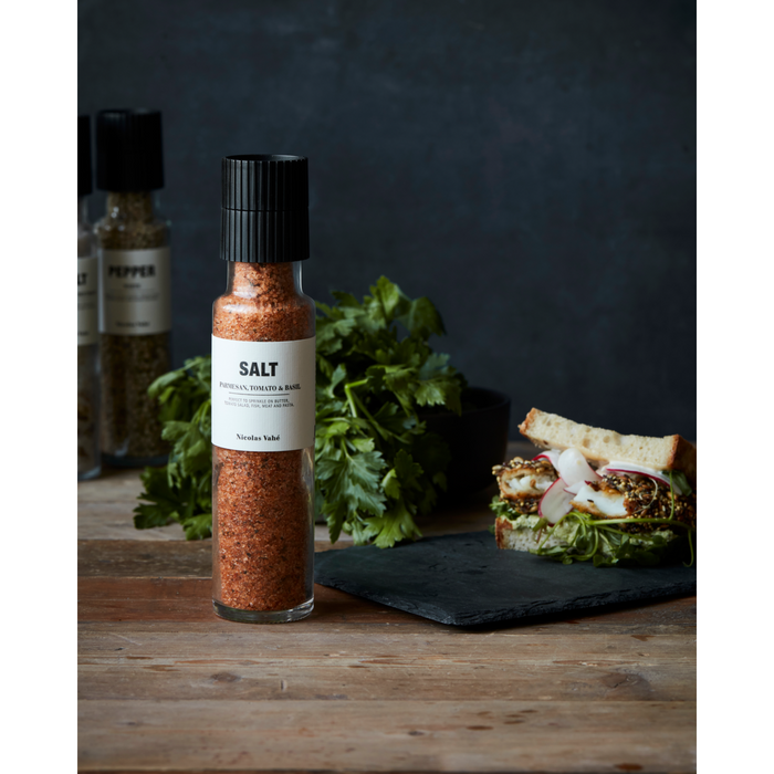 Salt, Parmesan, Tomato & Basil Grinder by Nicolas Vahe