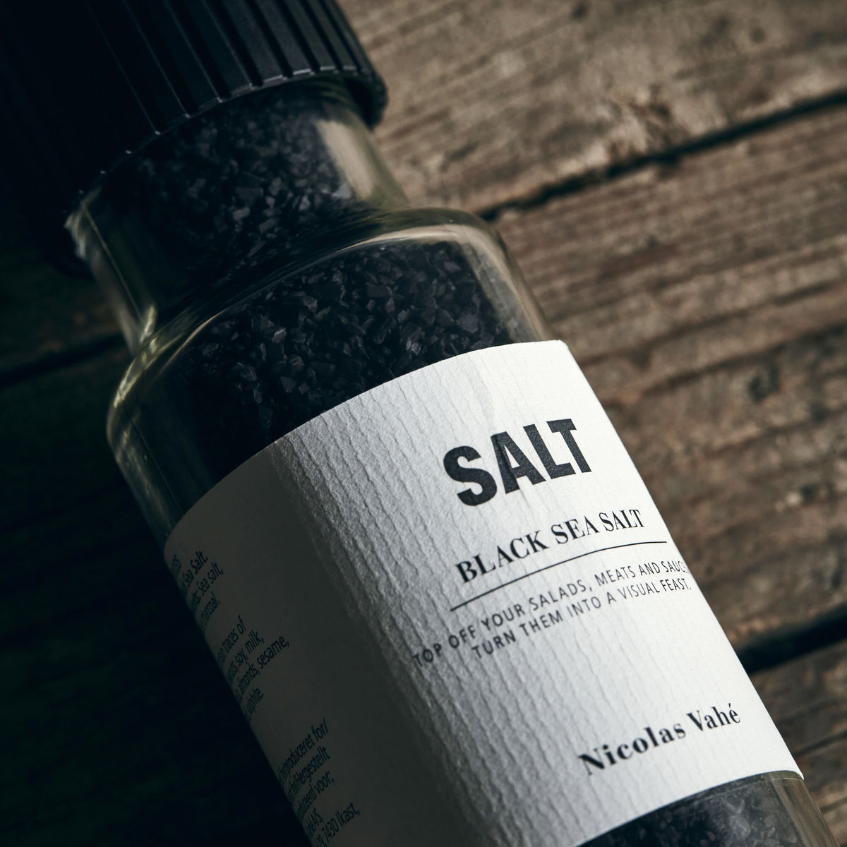 Black Mediterranean Sea Salt Grinder by Nicolas Vahe