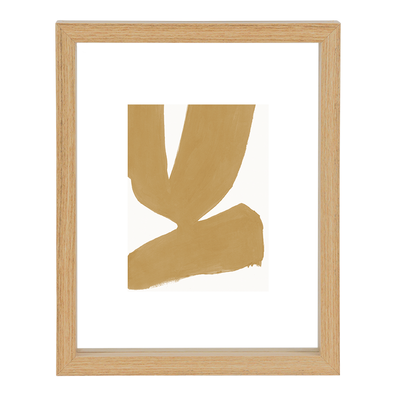 small natural MDF floating picture frame with abstract artwork by Urban Nature Culture
