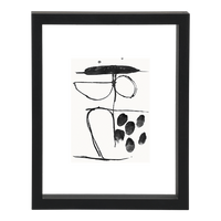 small black floating photo frame with abstract black ink artwork by Urban Nature Culture