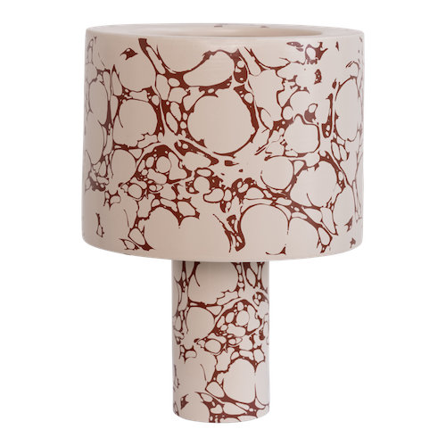 brown marble-effect ceramic Fluido table lamp by Urban Nature Culture