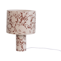 side view of marble-patterned Fluido ceramic table lamp
