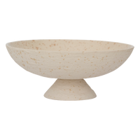 large white textured pedestal bowl by Urban Nature Culture with speckled finish
