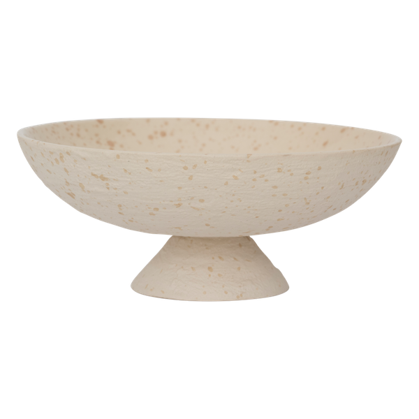 large white textured pedestal bowl by Urban Nature Culture with speckled finish