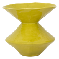 Urban Nature Culture Amsterdam Zale vase in lime yellow with sculptural hourglass shape