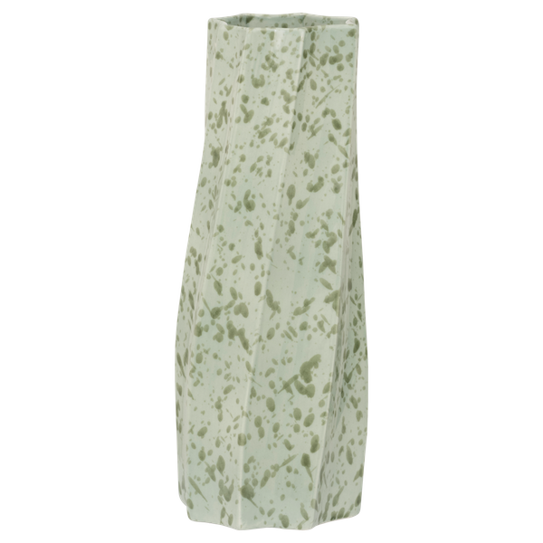 cut-out of Spille tall ceramic vase in soft speckled green