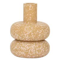 zody candle holder in recycled ceramic with speckled natural glaze