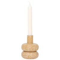 zody speckled ceramic candle holder with taper candle