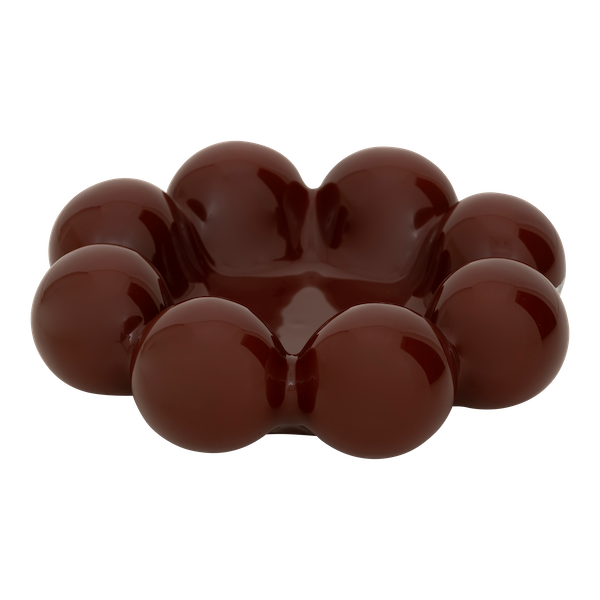 glossy red sculptural ceramic bowl with bulbous form by Urban Nature Culture