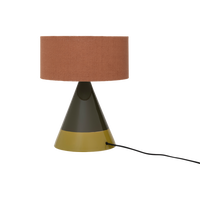 angled view of urban nature culture raikas table lamp showing handpainted ceramic base