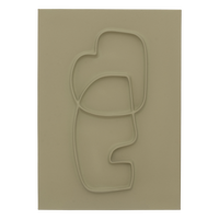 front view of urban nature culture blythe wall decor in soft green mycelium
