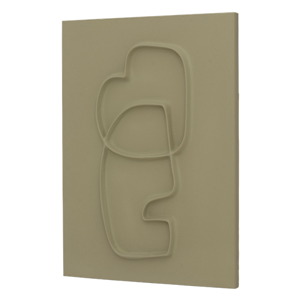 angled side view showing raised sculptural lines on blythe mycelium wall art
