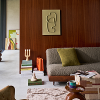 green sculptural mycelium wall art blythe styled in modern living room by Urban Nature Culture