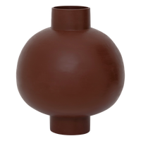 ilo sculptural pot in deep matt red by urban nature culture front view cutout