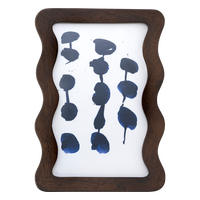 sculptural wavy mango wood picture frame side angle