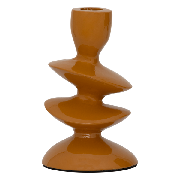 urban nature culture inca gold candle holder with sculptural stacked disc design