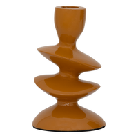 urban nature culture inca gold candle holder with sculptural stacked disc design