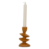 inca gold candle holder by urban nature culture shown with taper candle