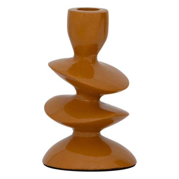 sculptural orange candle holder with glossy finish by urban nature culture
