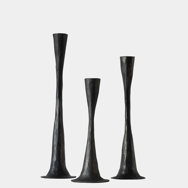 Ashraf Set of 3 black candlestick holder