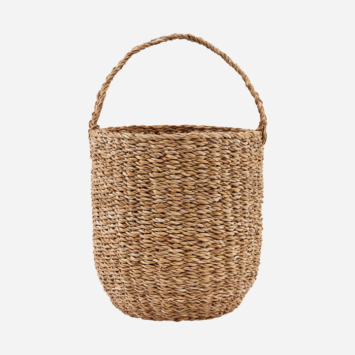 Seagrass Basket with Handle, Natural Use with Handle by Nicolas Vahe