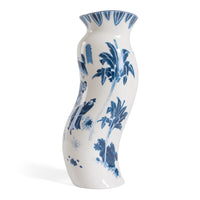 KING WEN vase by Seletti Diesel Living, rear view showing blue pattern and shape
