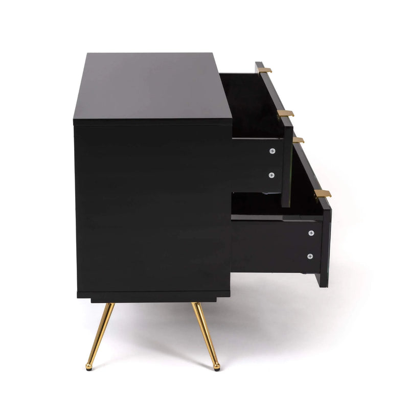Modern chest of drawers in black and gold by Seletti