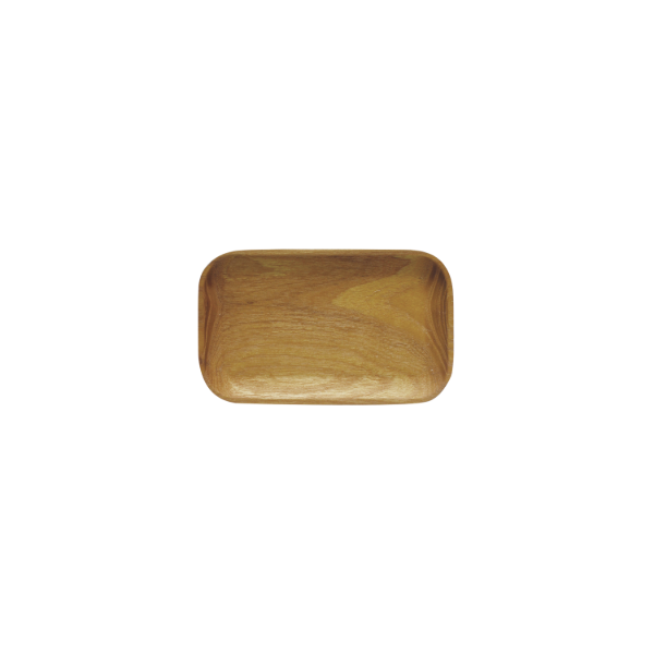 Aida RAW teak wood tray with smooth rounded edges, 10 × 17 cm