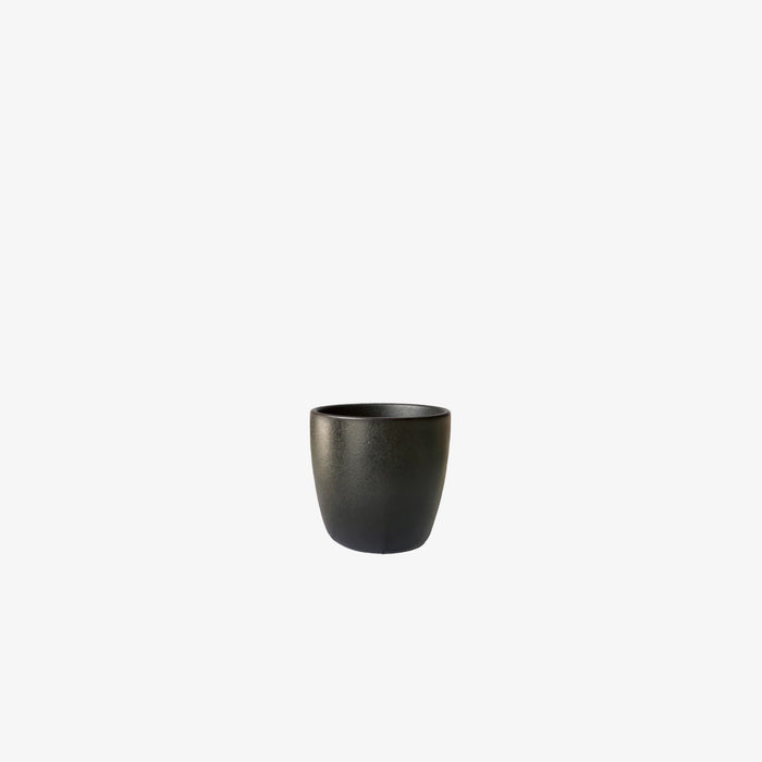 Aida RAW Titanium Black handmade stoneware espresso cup with deep black glaze